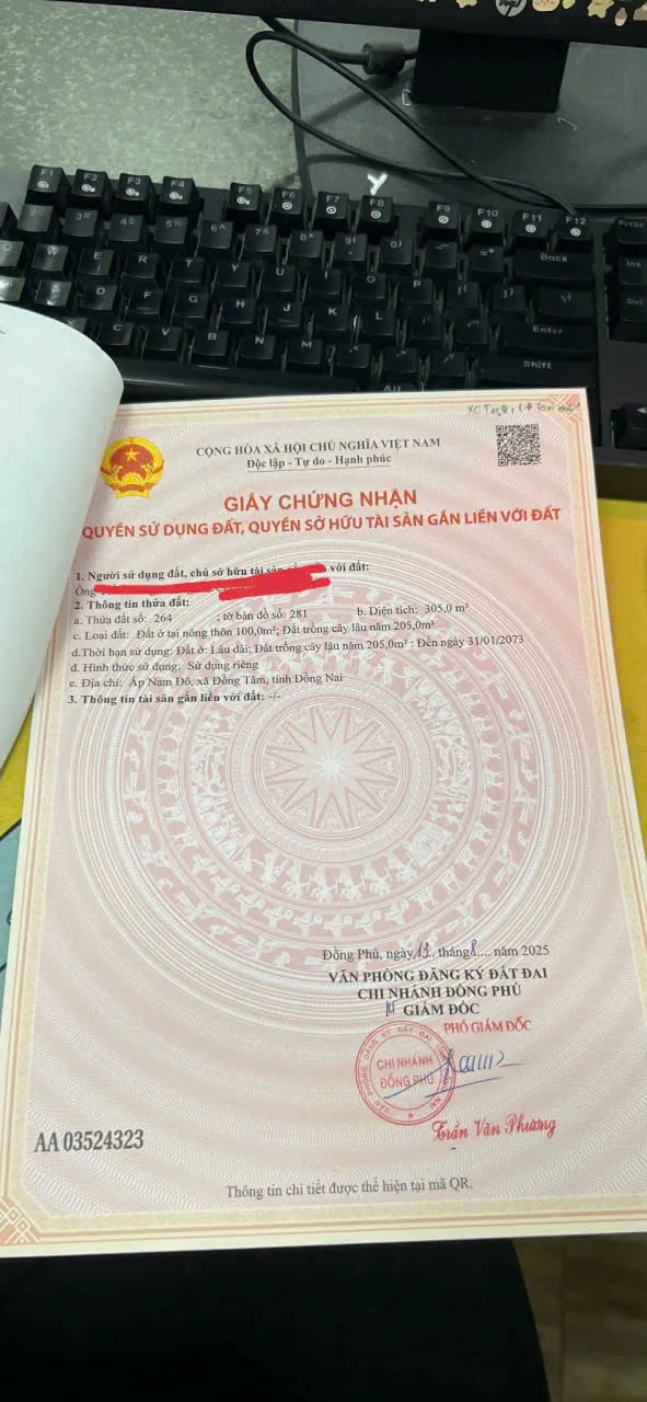 Bán đất mặt tiền đường 322, Đồng Tâm, Đồng Nai