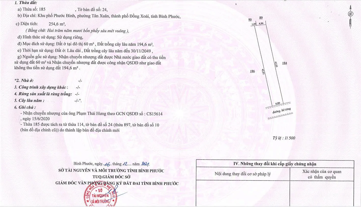 Bán lô đất đẹp gần chùa miên P. Bình Phước
