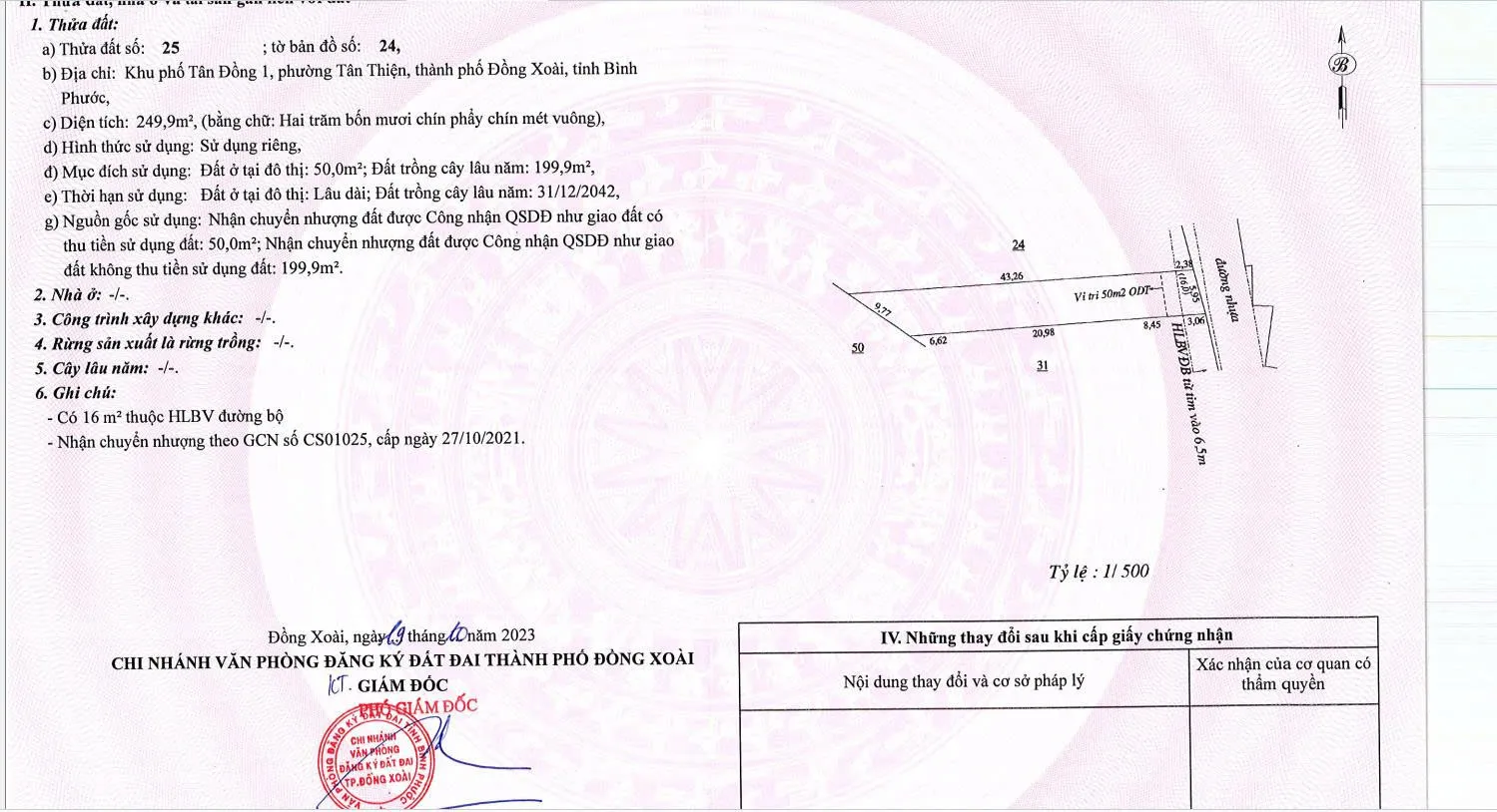 Bán lô đất đẹp trước mặt Trung tâm y tế Tp. Đồng Xoài cũ