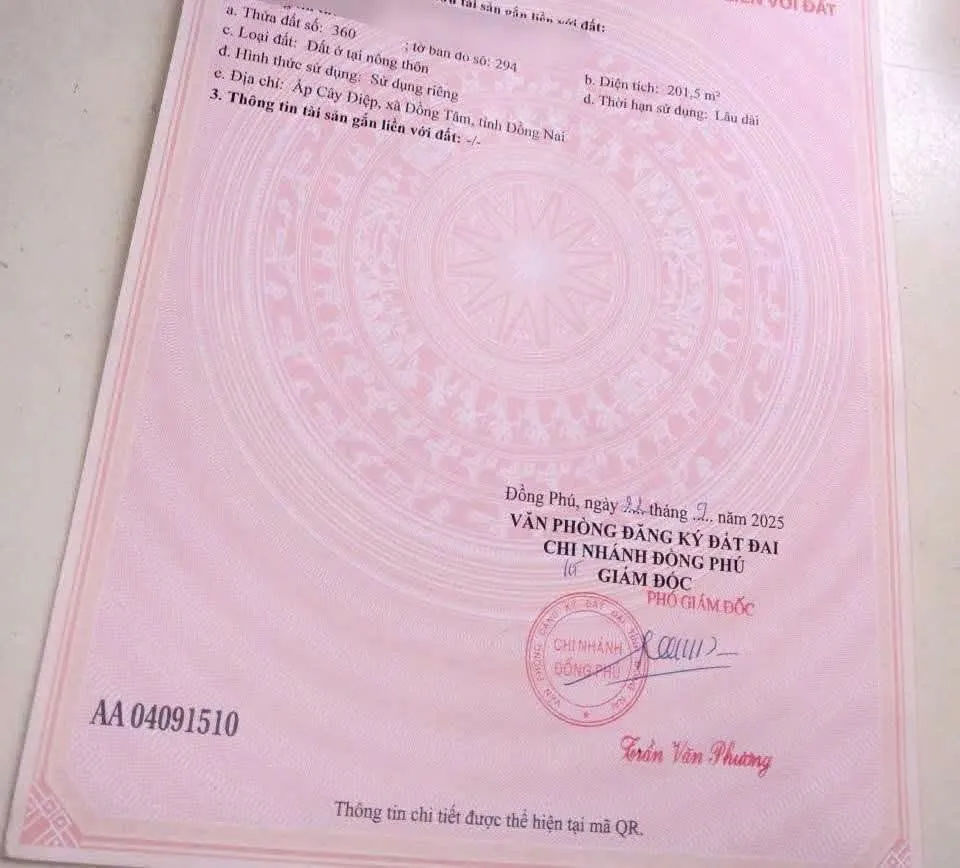 Bán lô đất đẹp gần chợ Tân Phước